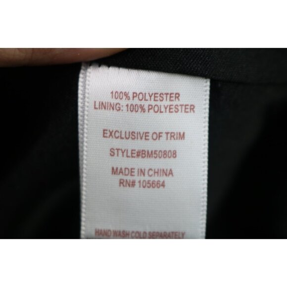 American Glamour by Badgley Mischka Black Sheer Chiffon Tunic-2X-Beaded-Lined - Picture 8 of 12